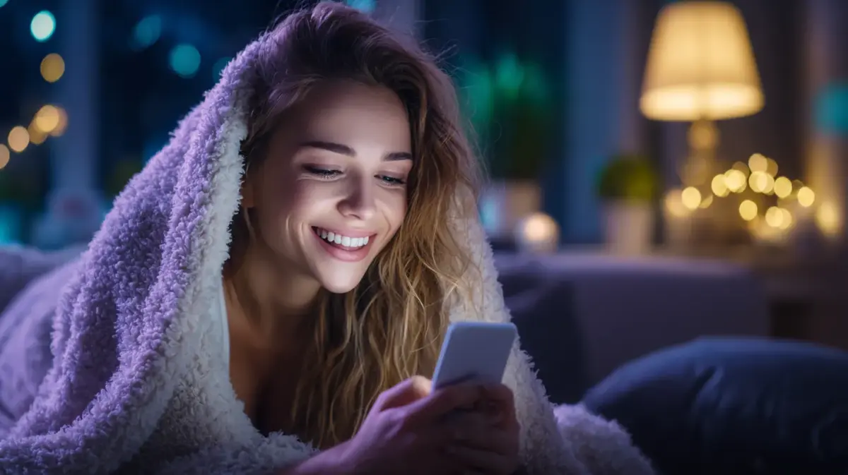 Young woman testing nomi ai review app on her smartphone